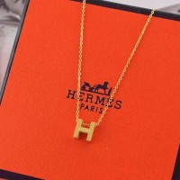 Hermes "H" Necklace Yellow Gold